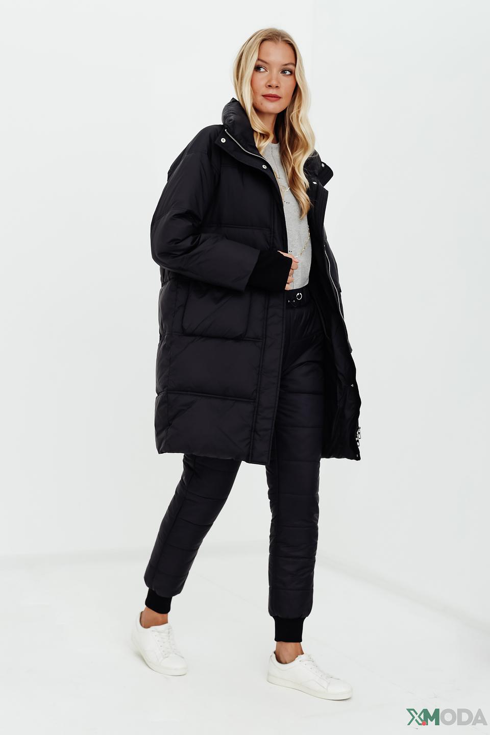 Пальто Pezzo чёрное стеганое