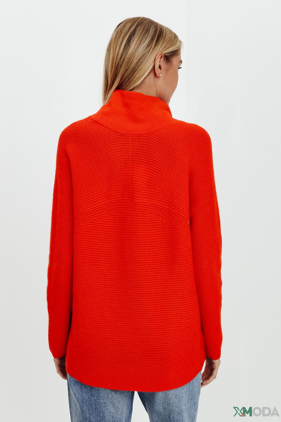 Пуловер Oui с карманами красный