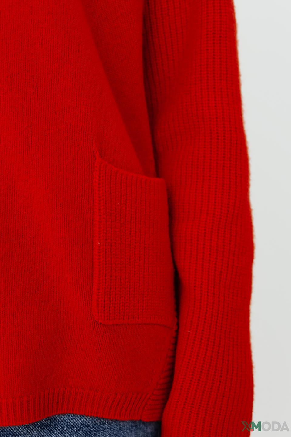 Пуловер Oui с карманами красный