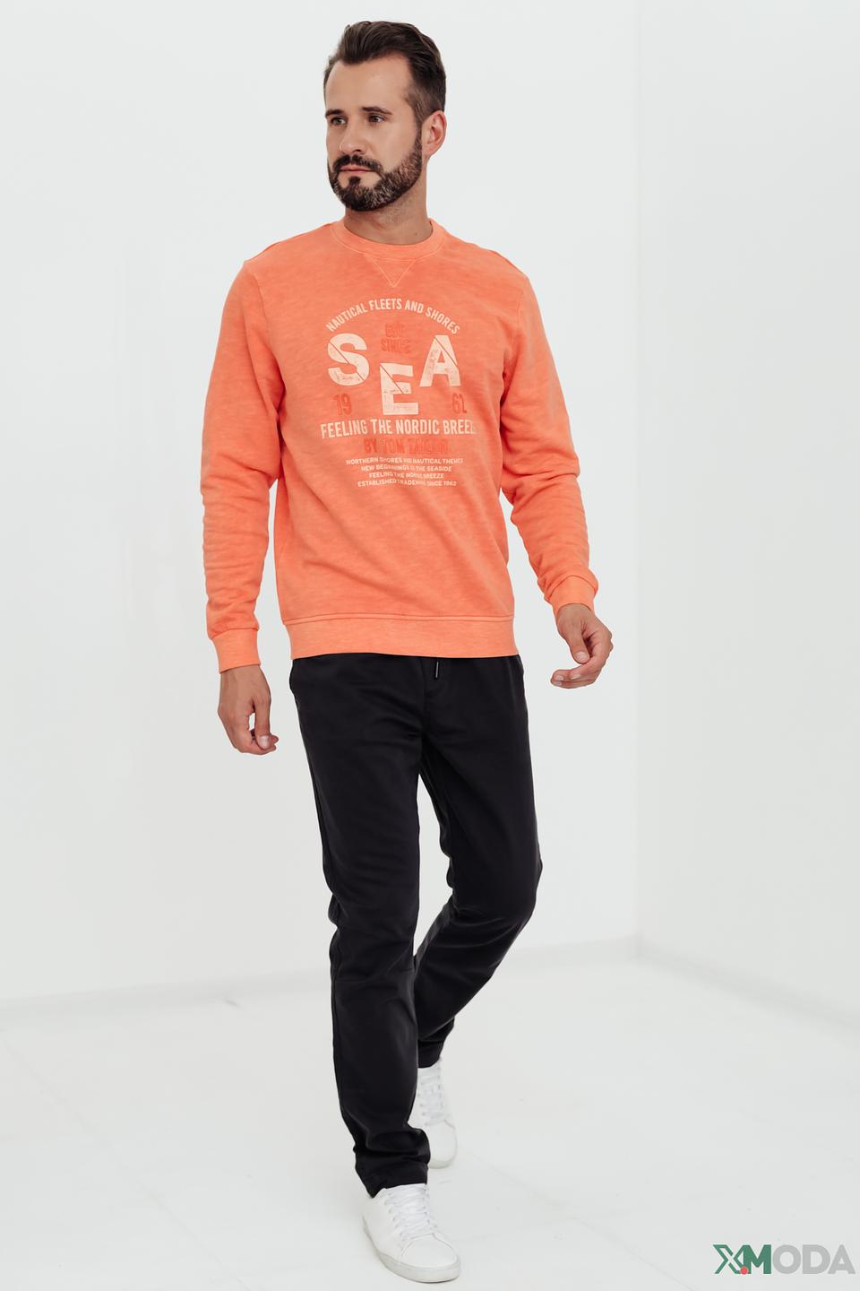 Джемпер Tom Tailor оранжевый с принтом