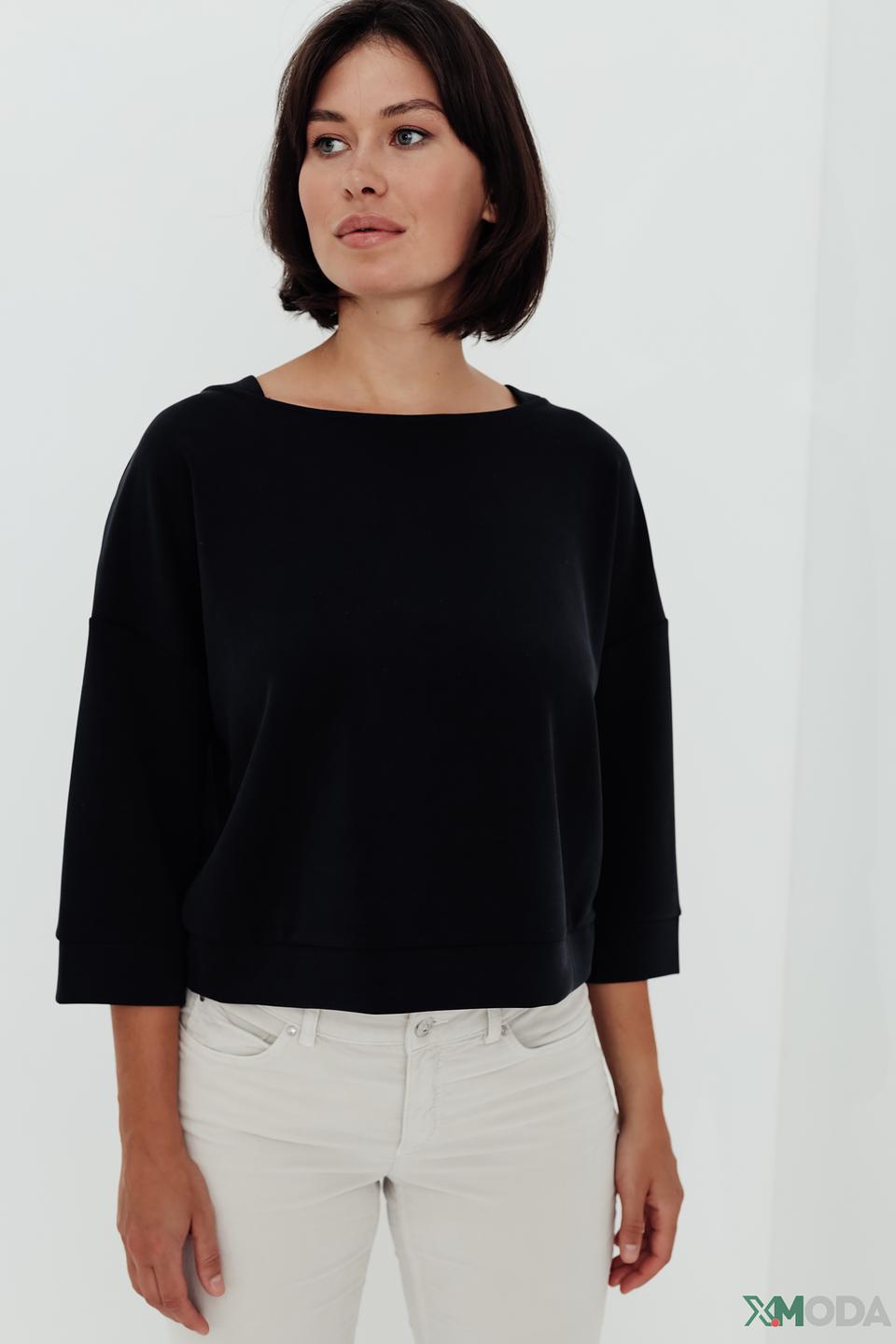 Пуловер Margittes чёрный с 3/4 рукавом