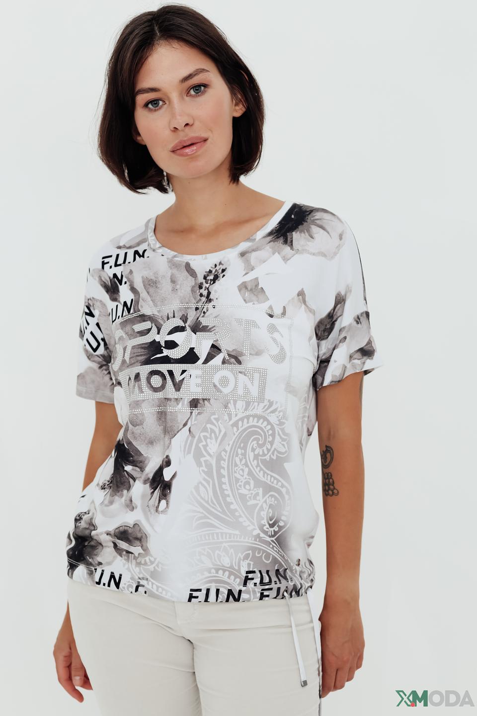 Блуза Monari с принтом черно-белый