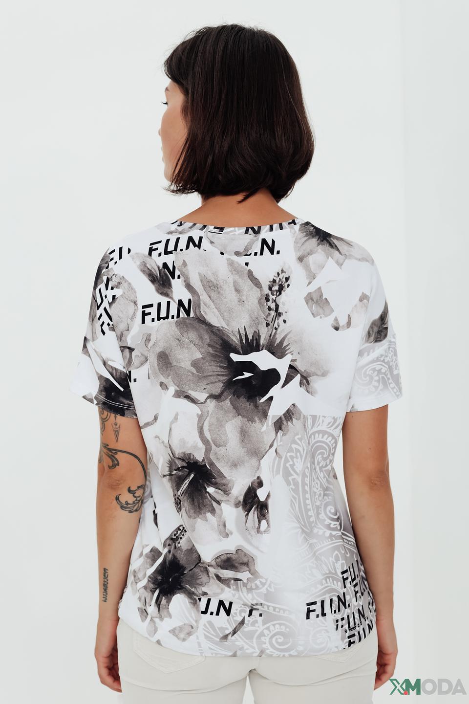 Блуза Monari с принтом черно-белый