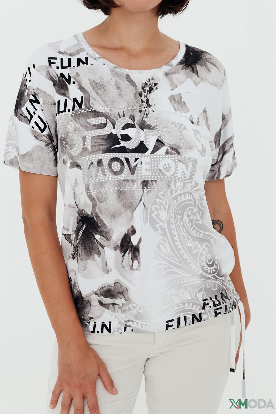 Блуза Monari с принтом черно-белый