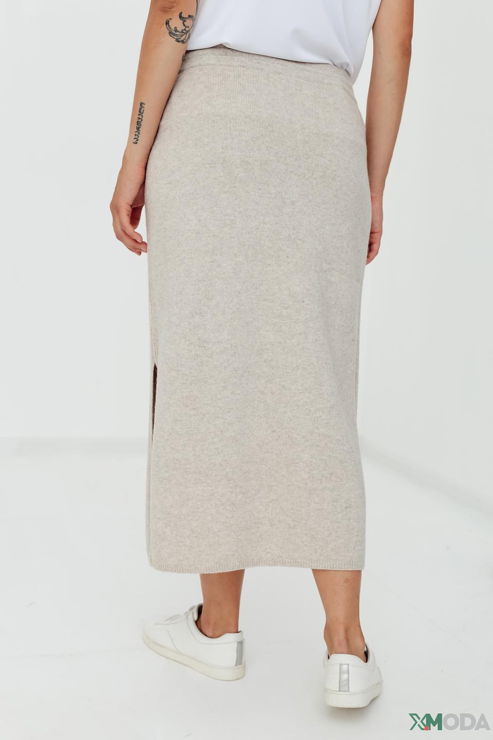 Юбка Oui вязаная бежевая