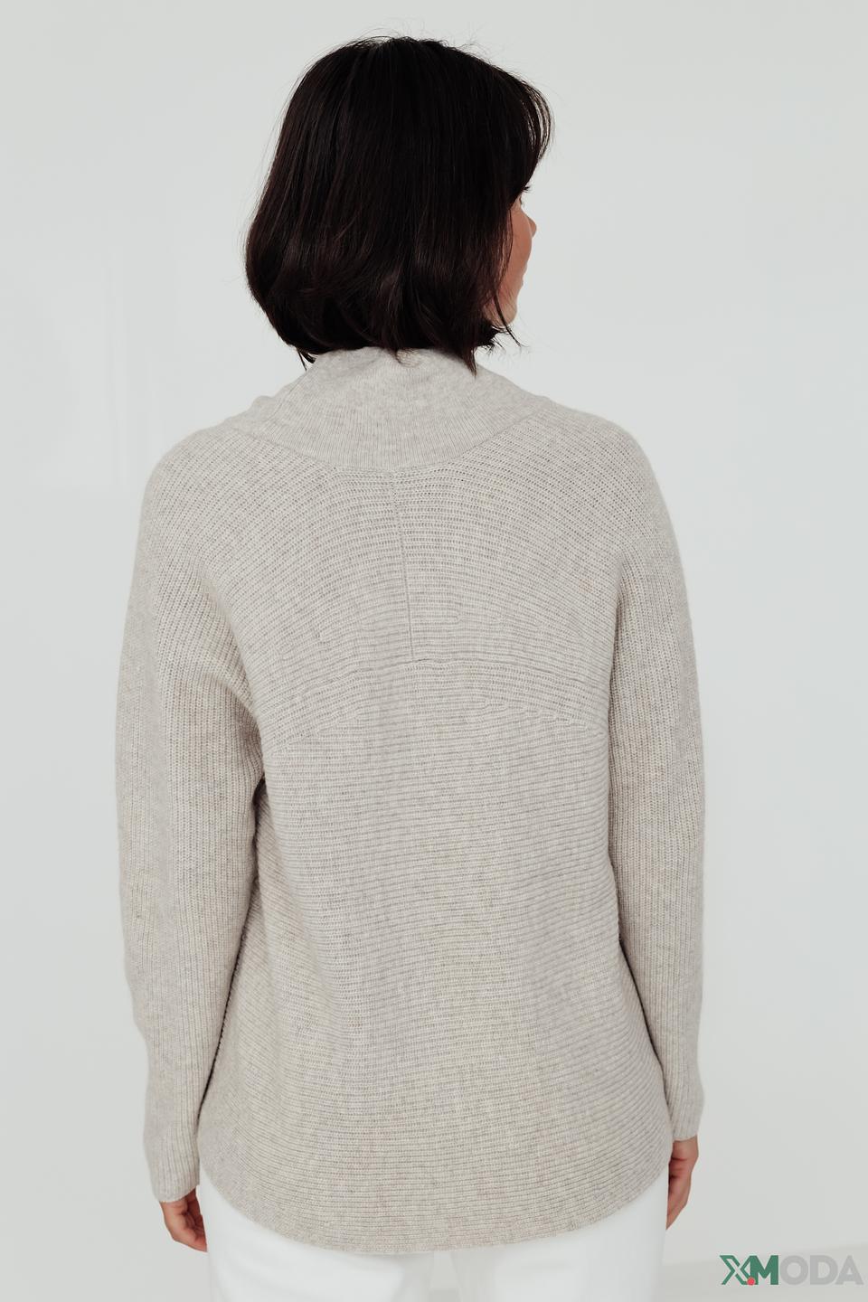 Пуловер Oui бежевый с карманами