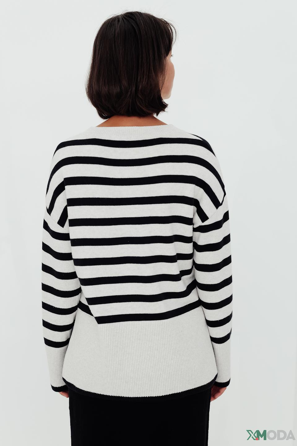 Пуловер Oui в полоску