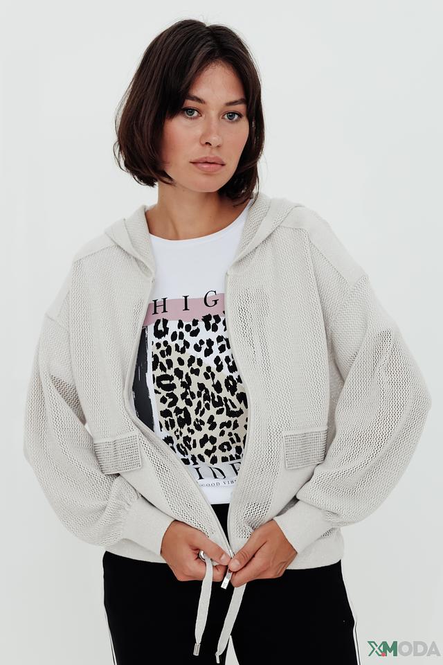 Жакет Monari с сетчатыми вставками бежевый