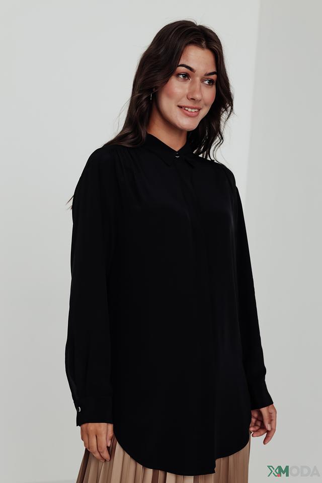 Блуза Boss Black чёрная с воротником