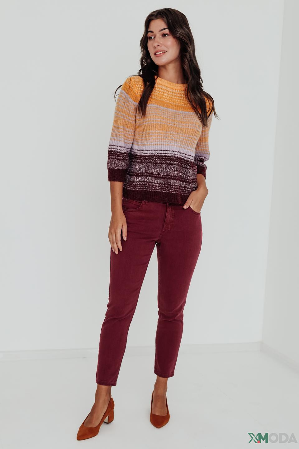 Пуловер Taifun в полоску горчичный