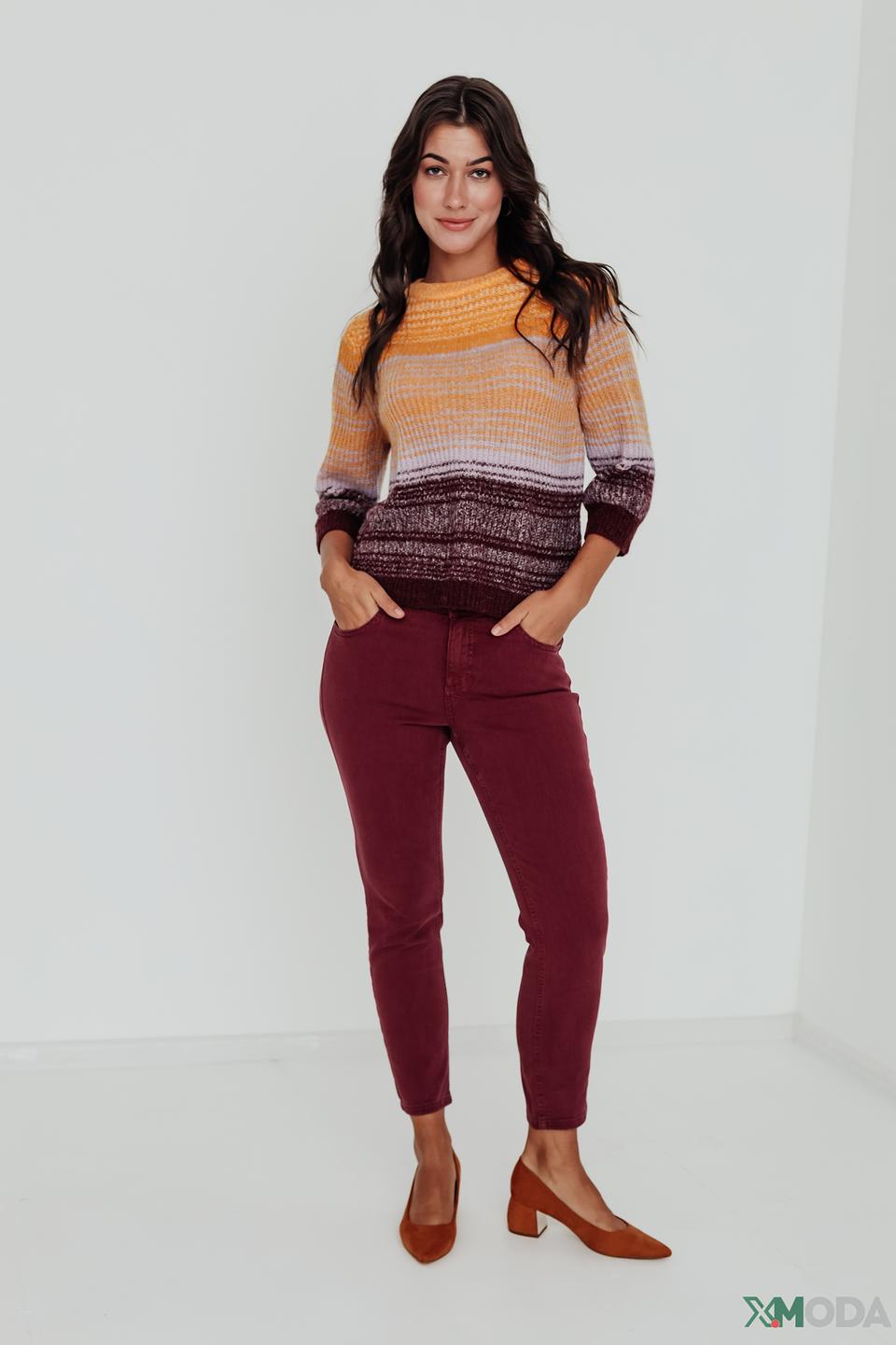 Джинсы Angels бордовые скинни