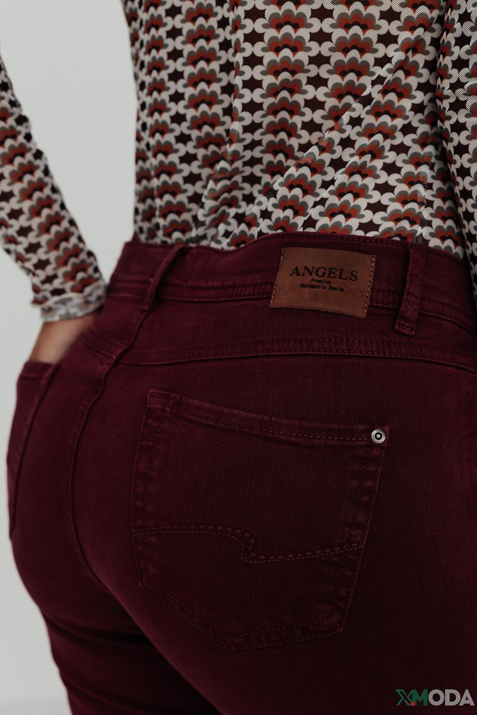 Джинсы Angels бордовые скинни