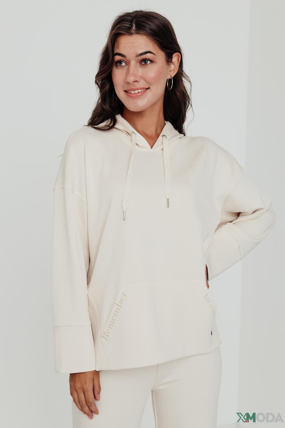 Пуловер Lecomte с капюшоном бежевый