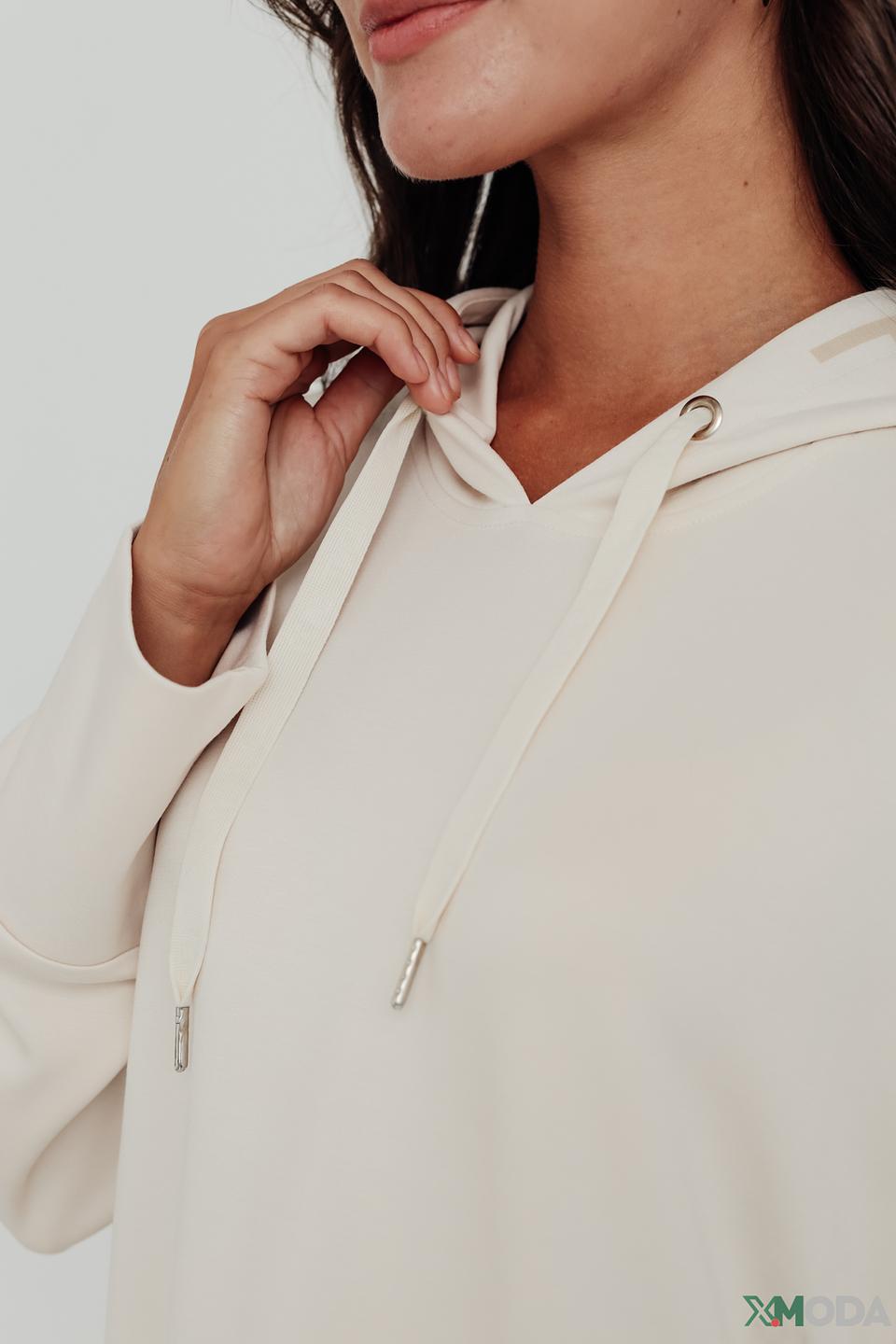 Пуловер Lecomte с капюшоном бежевый