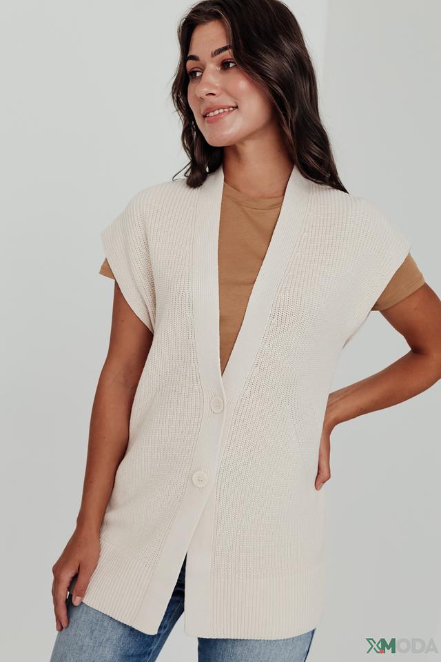 Жилет Lecomte вязаный бежевый