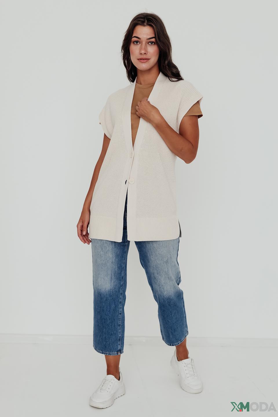 Жилет Lecomte вязаный бежевый