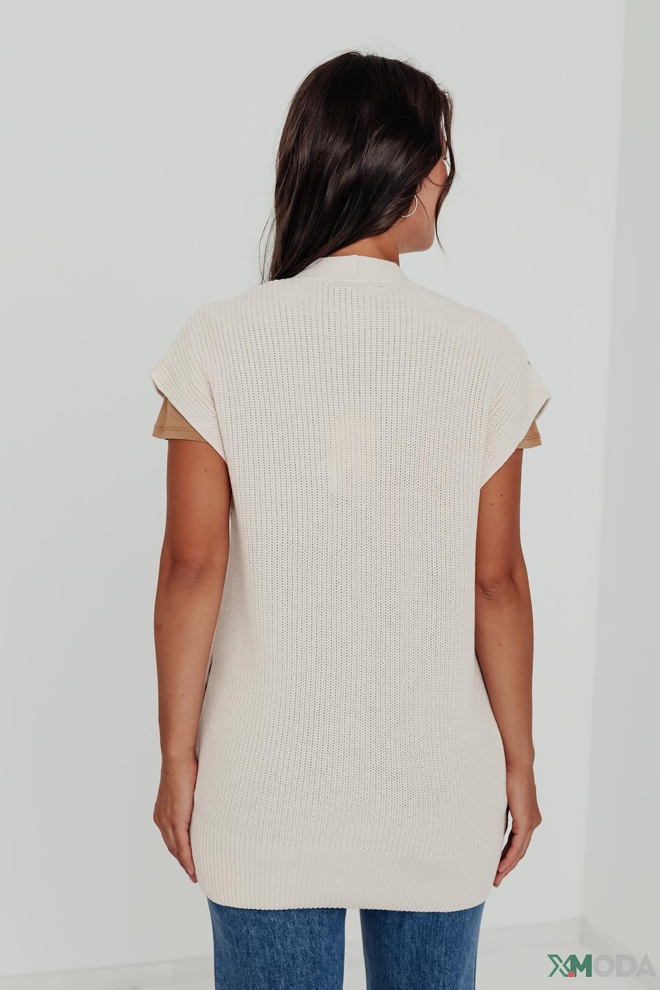 Жилет Lecomte вязаный бежевый