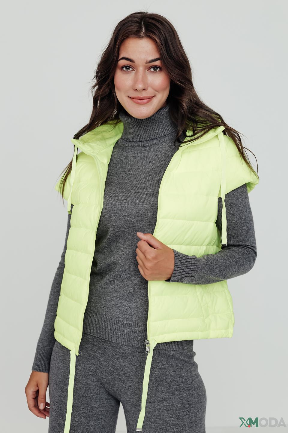 Жилет Pezzo лайм с капюшоном