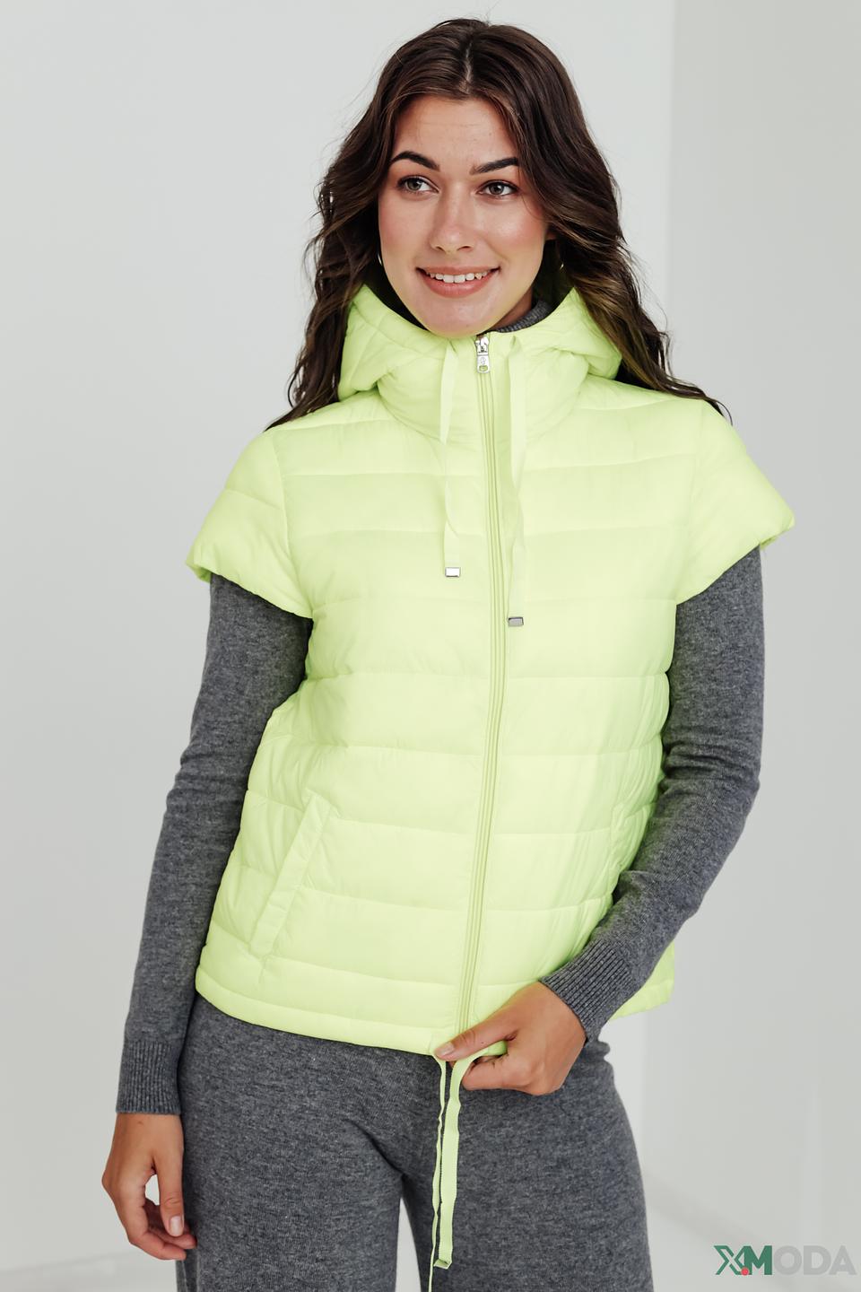 Жилет Pezzo лайм с капюшоном