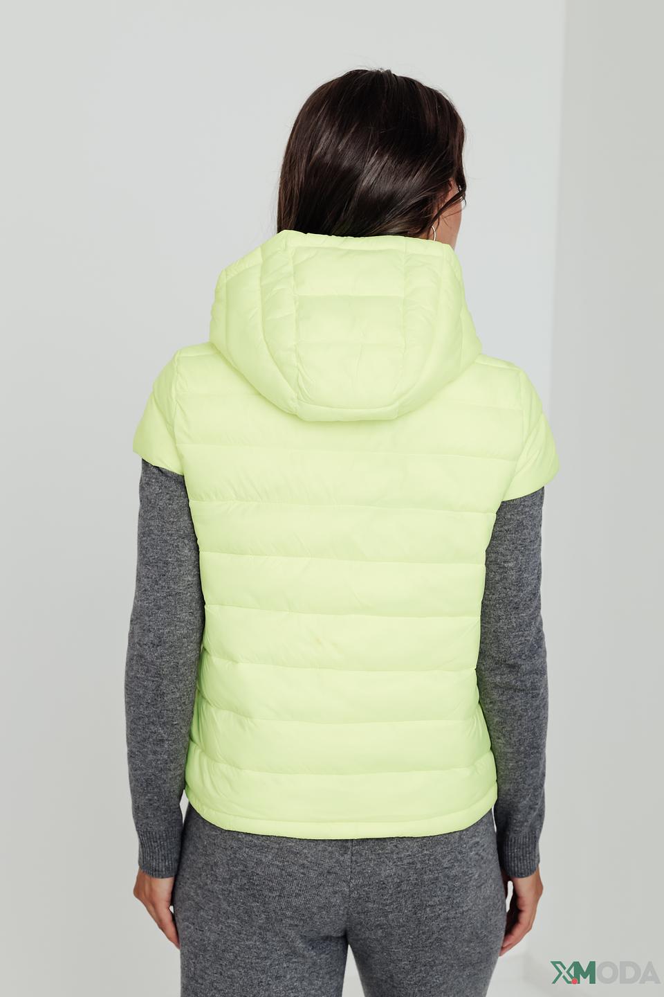 Жилет Pezzo лайм с капюшоном