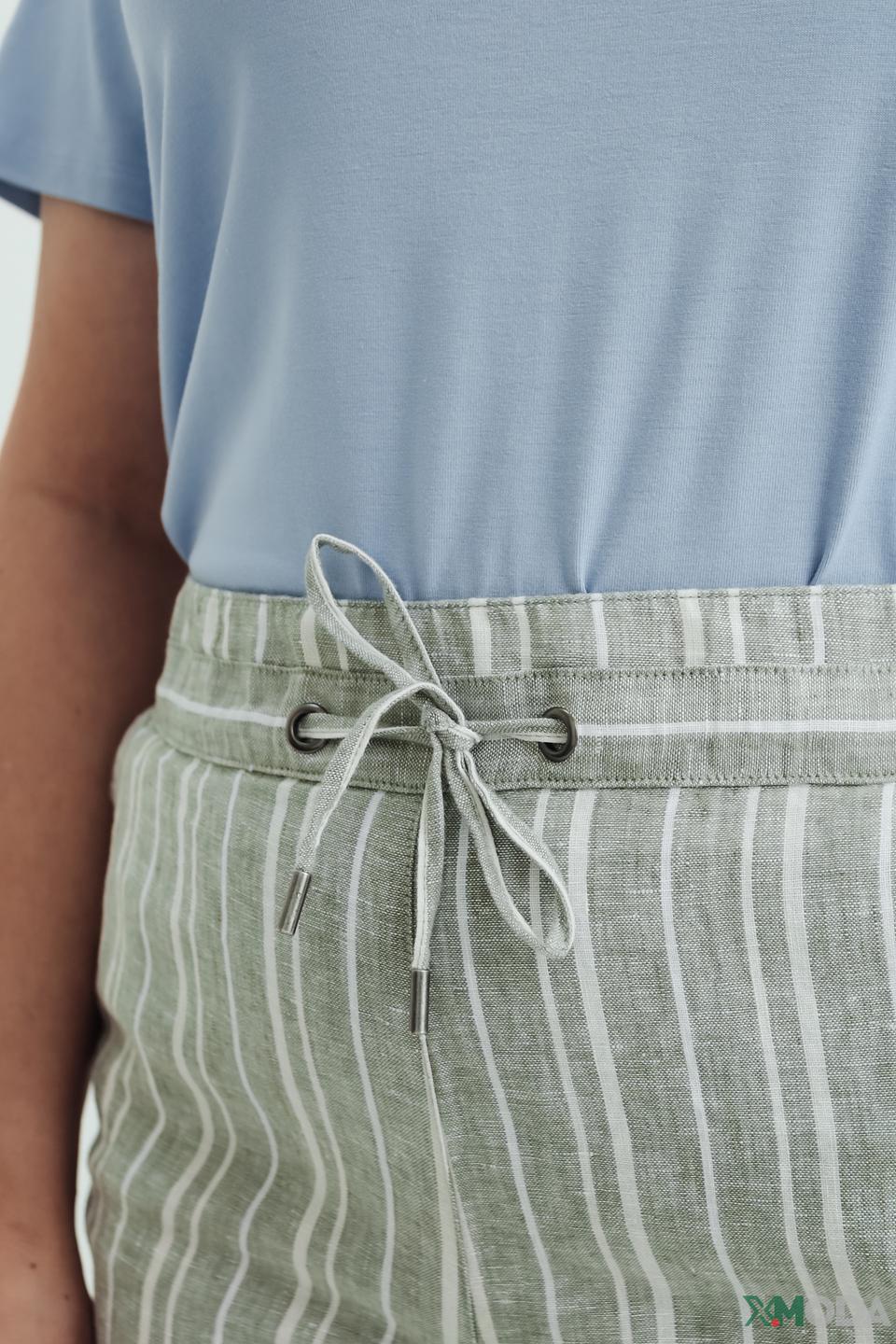 Брюки льняные в полоску Olsen