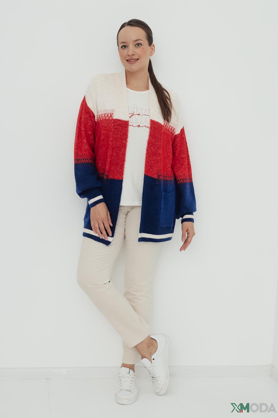 Жакет Olsen color block красный