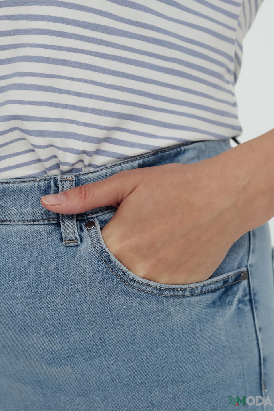 Джинсы Samoon голубые с высокой посадкой