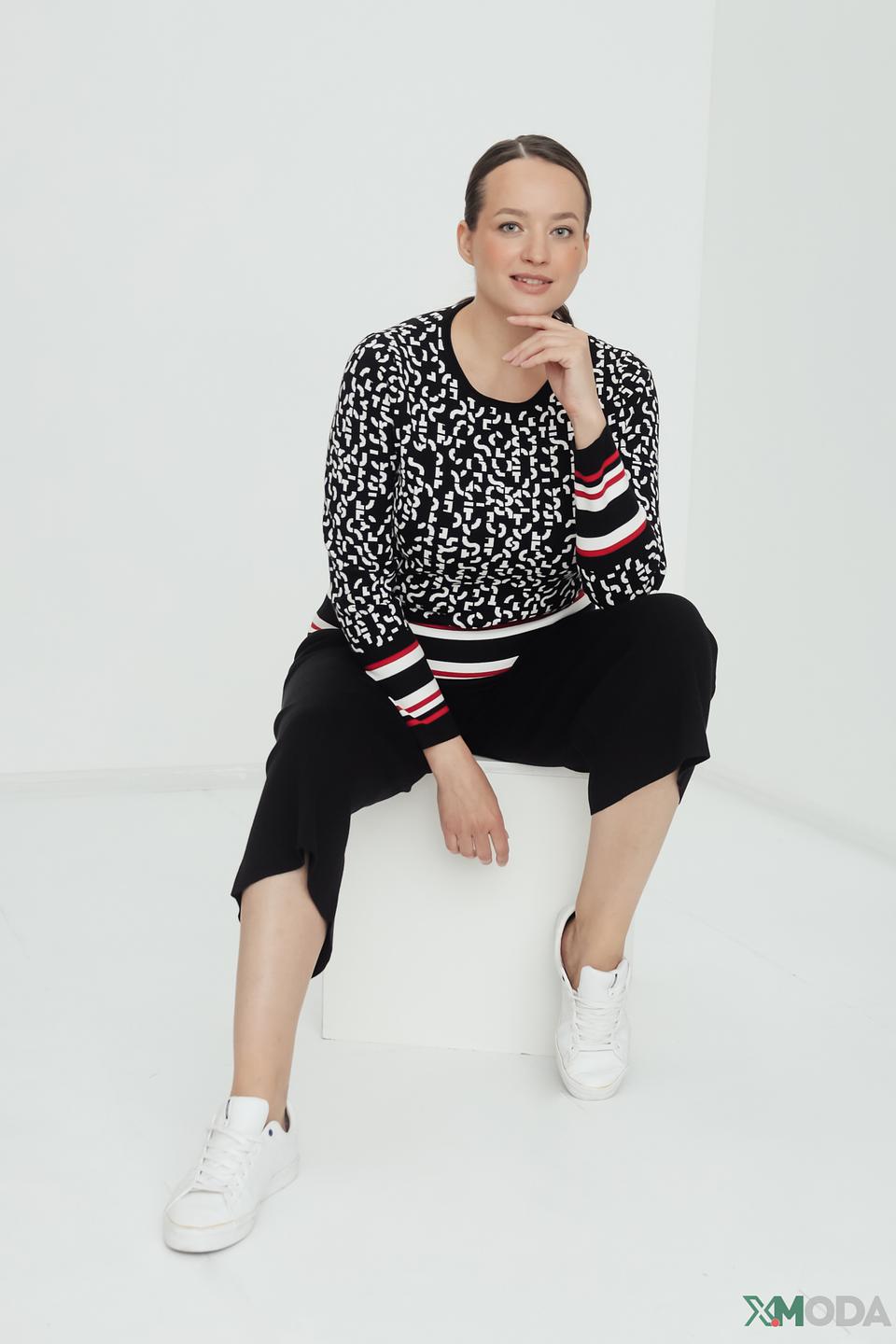 Пуловер Rabe collection с принтом чёрный