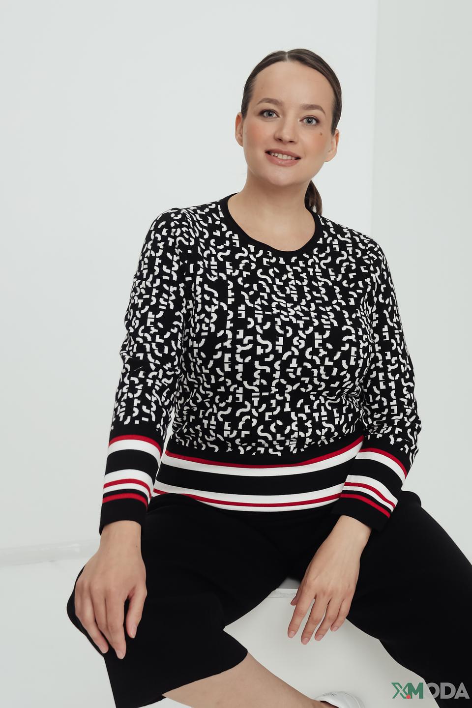 Пуловер Rabe collection с принтом чёрный