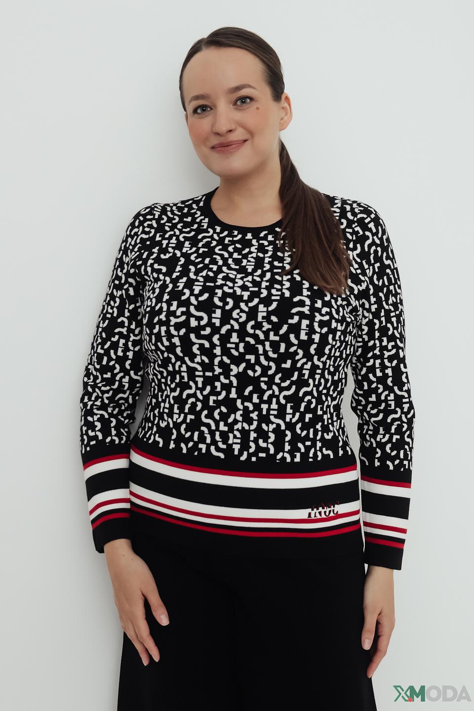 Пуловер Rabe collection с принтом чёрный