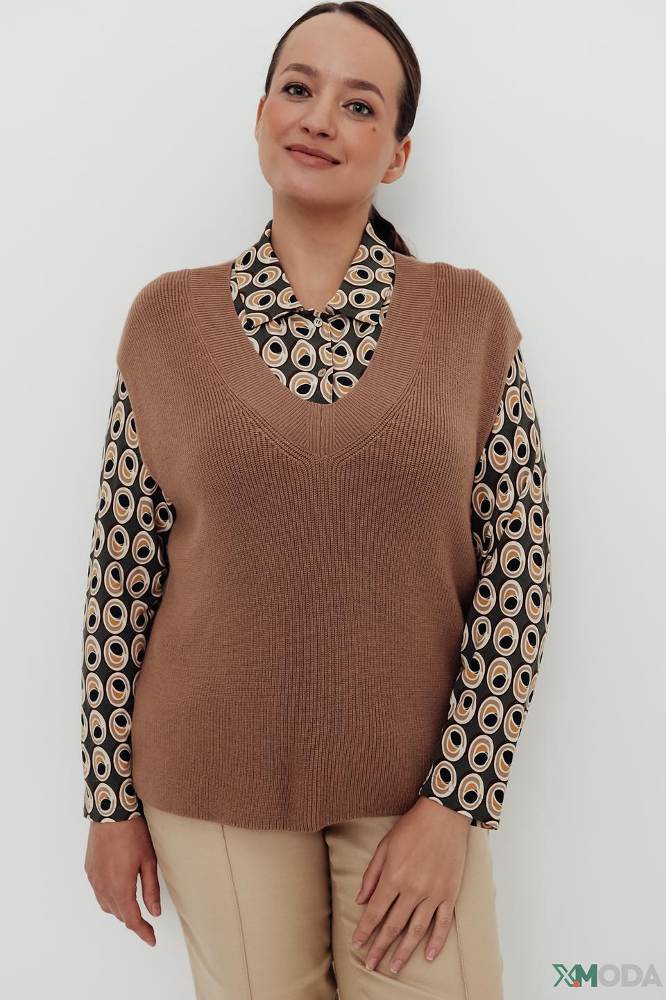 Жилет Frank Walder вязаный коричневый