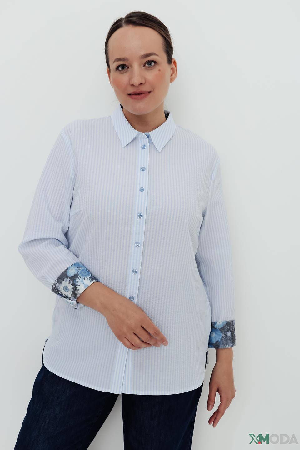 Рубашка Frank Walder в полоску с принтом