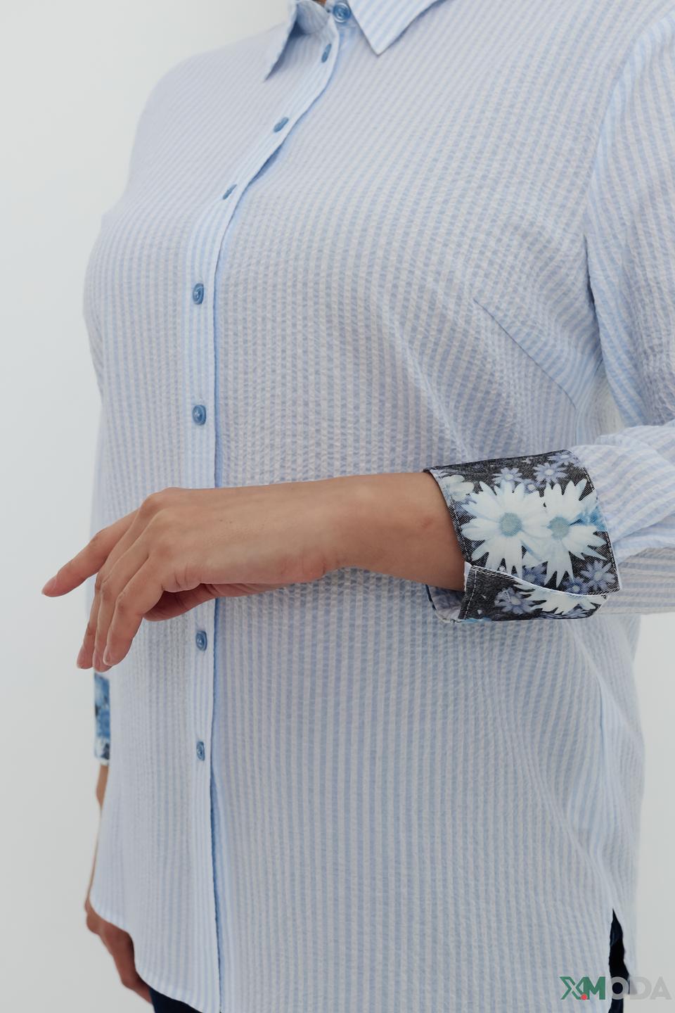 Рубашка Frank Walder в полоску с принтом