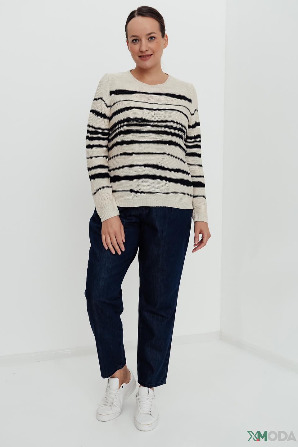 Пуловер Rabe collection в полоску бежевый