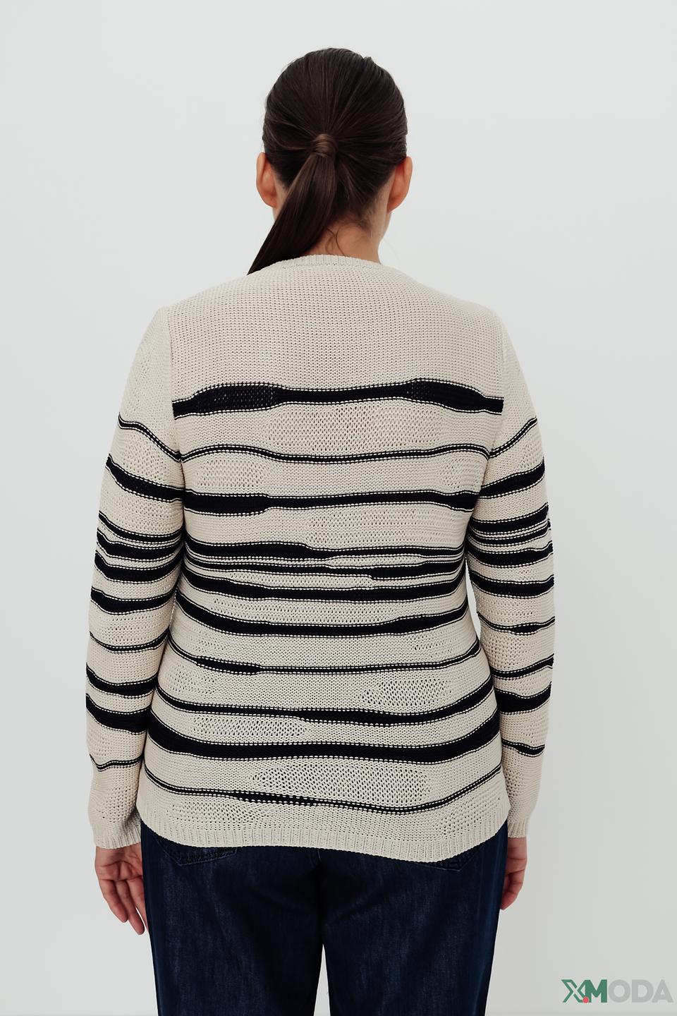 Пуловер Rabe collection в полоску бежевый