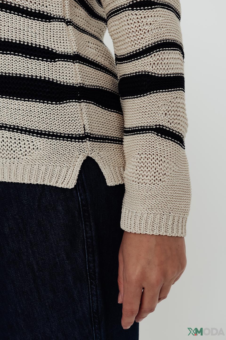 Пуловер Rabe collection в полоску бежевый