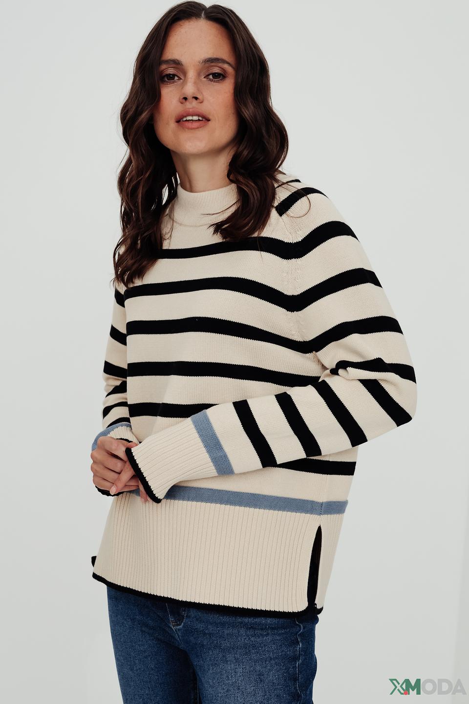 Пуловер Taifun в полоску бежевый