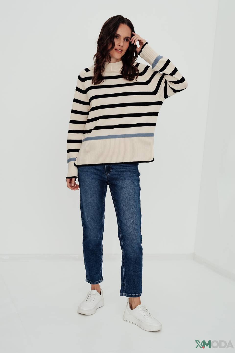 Пуловер Taifun в полоску бежевый