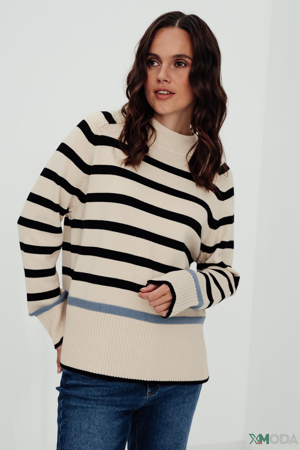 Пуловер Taifun в полоску бежевый
