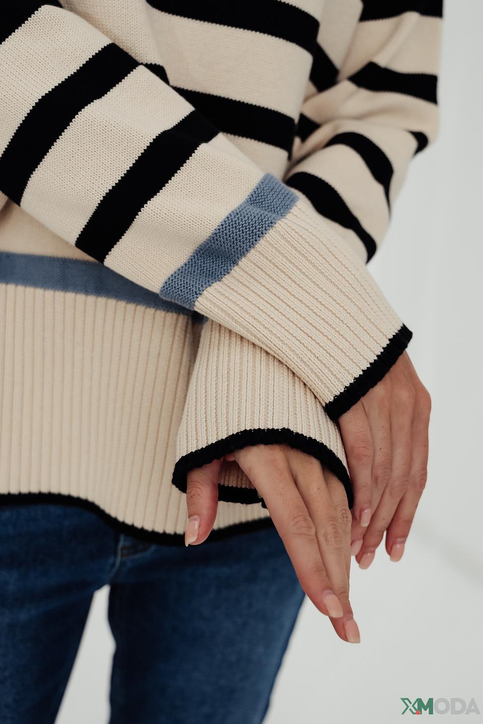 Пуловер Taifun в полоску бежевый