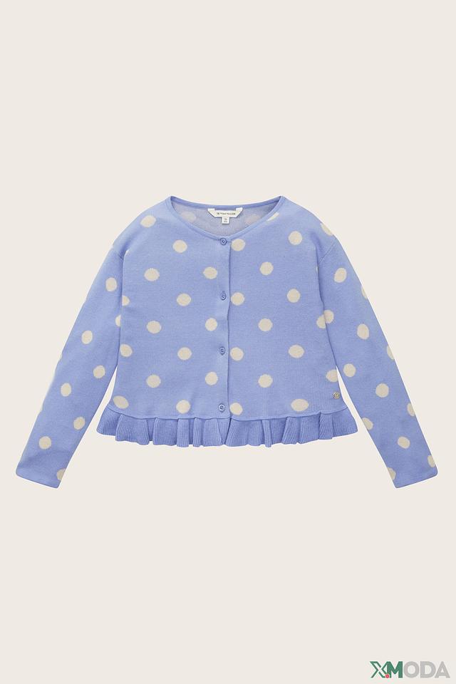 Кардиган Tom Tailor в горошек голубой