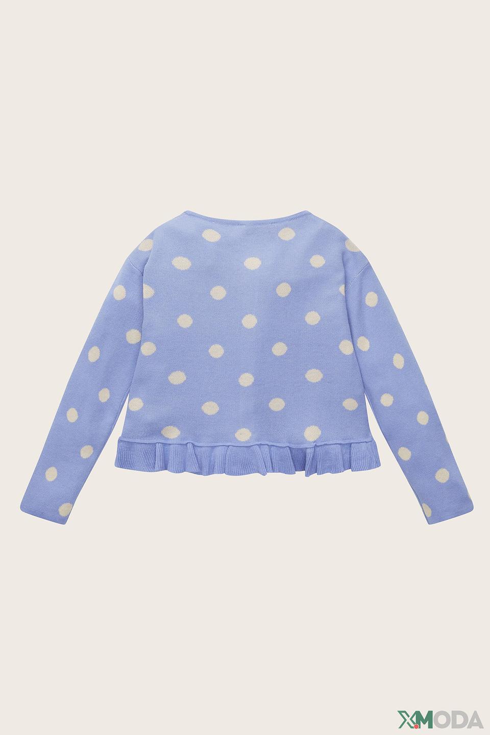 Кардиган Tom Tailor в горошек голубой