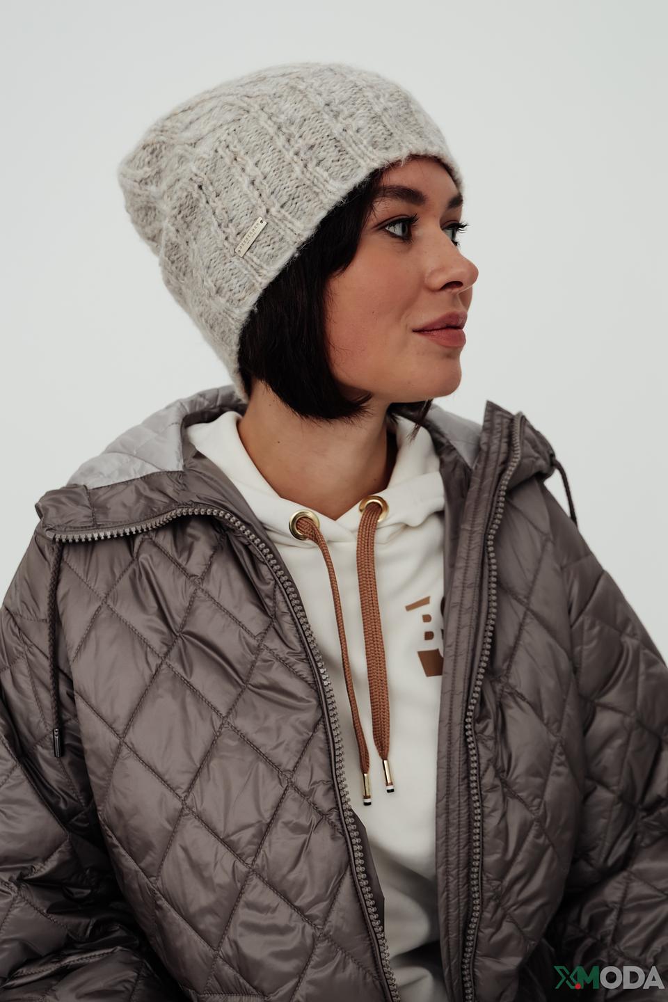 Шапка Seeberger вязаная серая