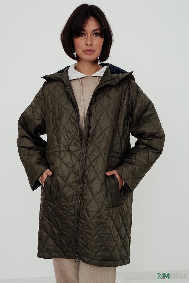 Пальто стеганое White Label хаки