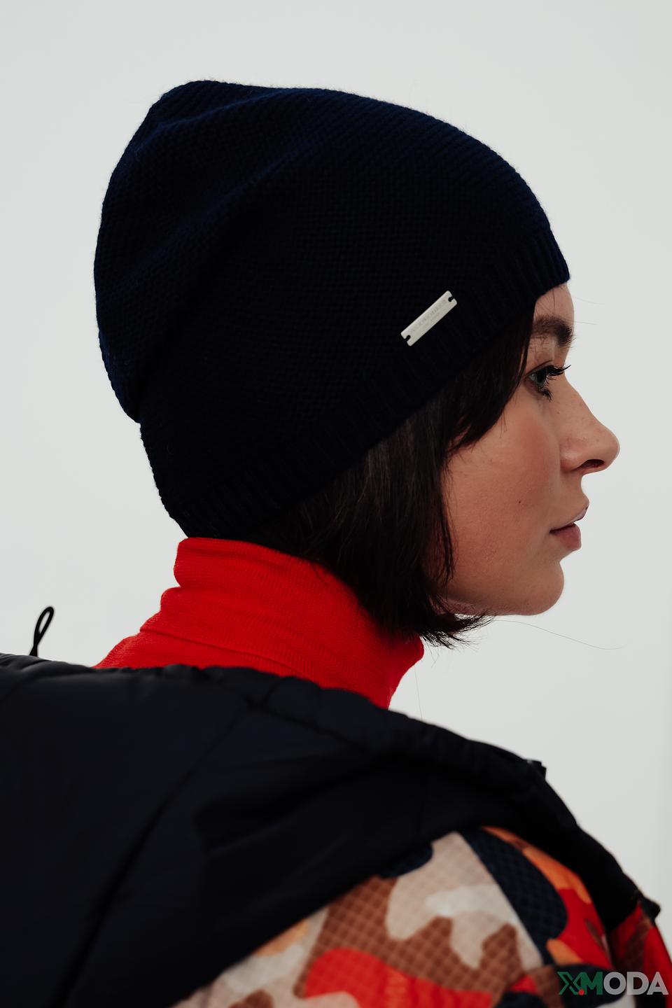 Шапка Seeberger вязаная синяя