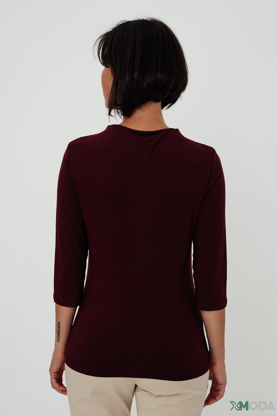 Джемпер Taifun с листьями бордовый