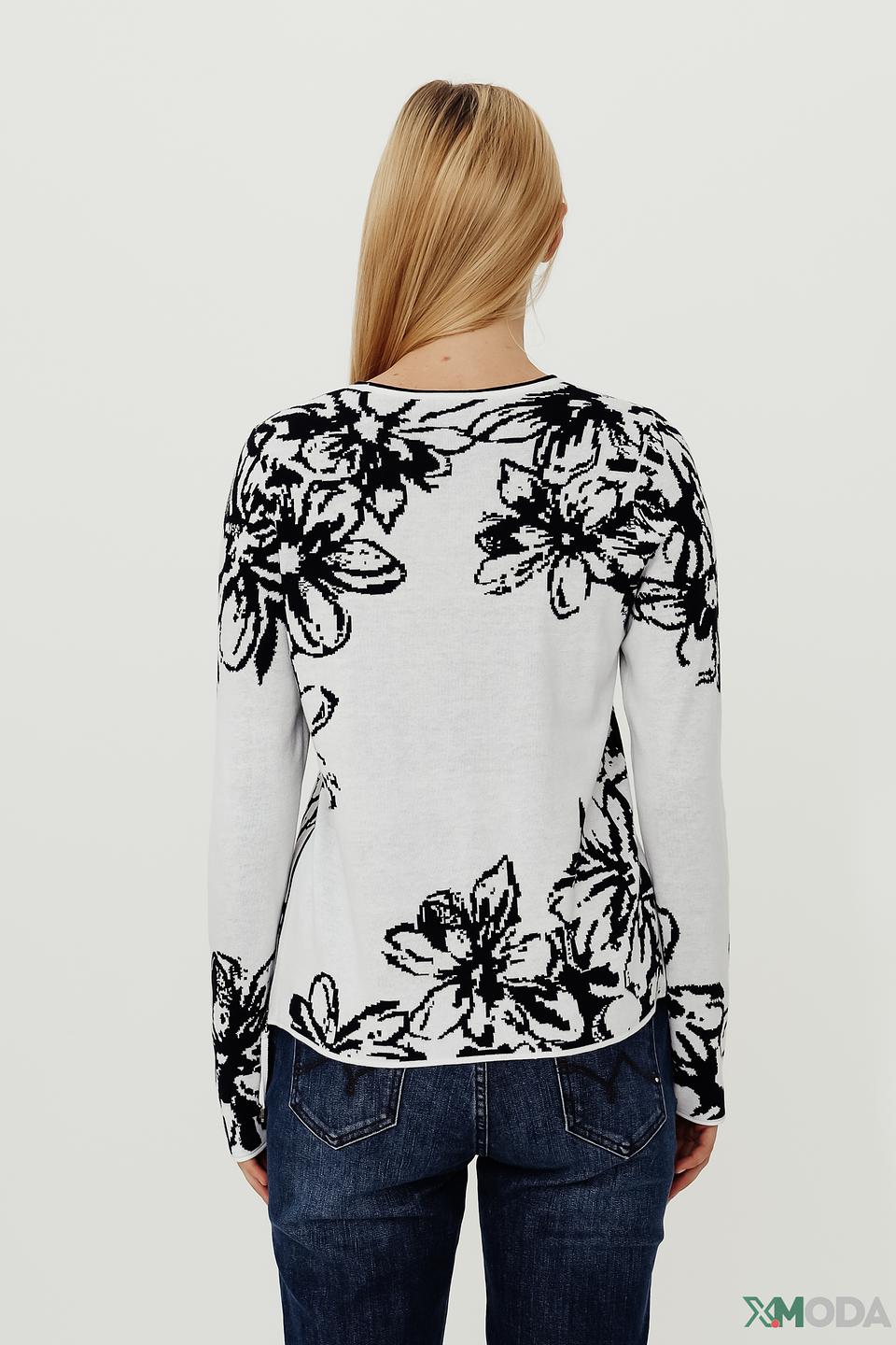 Пуловер Pezzo с цветами белый