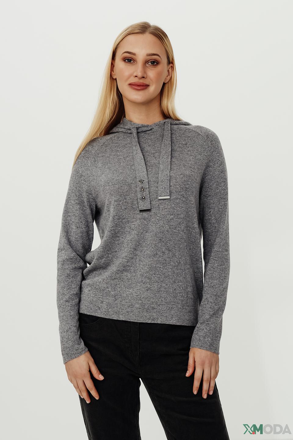 Пуловер Pezzo с капюшоном серый