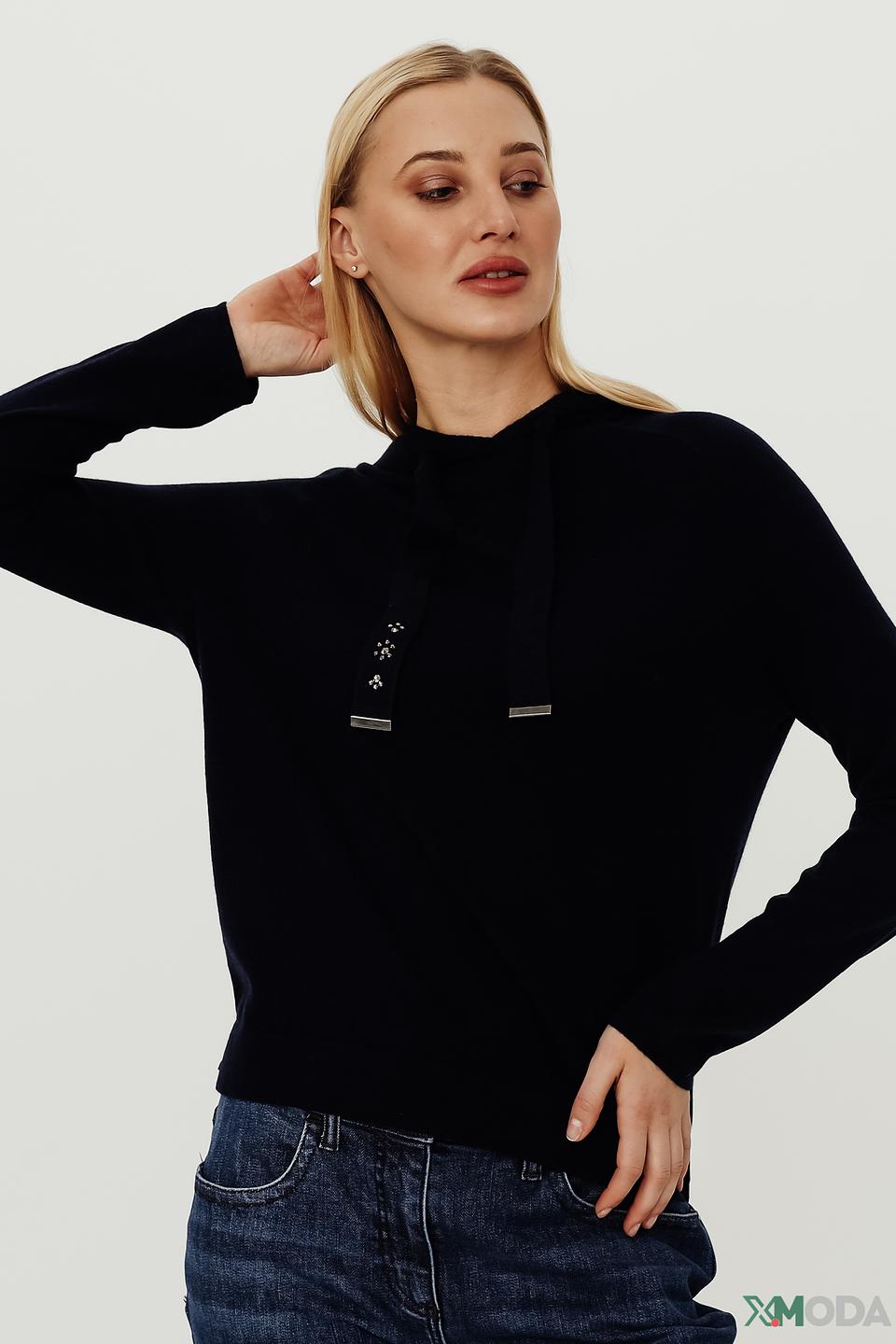 Пуловер Pezzo с капюшоном чёрный