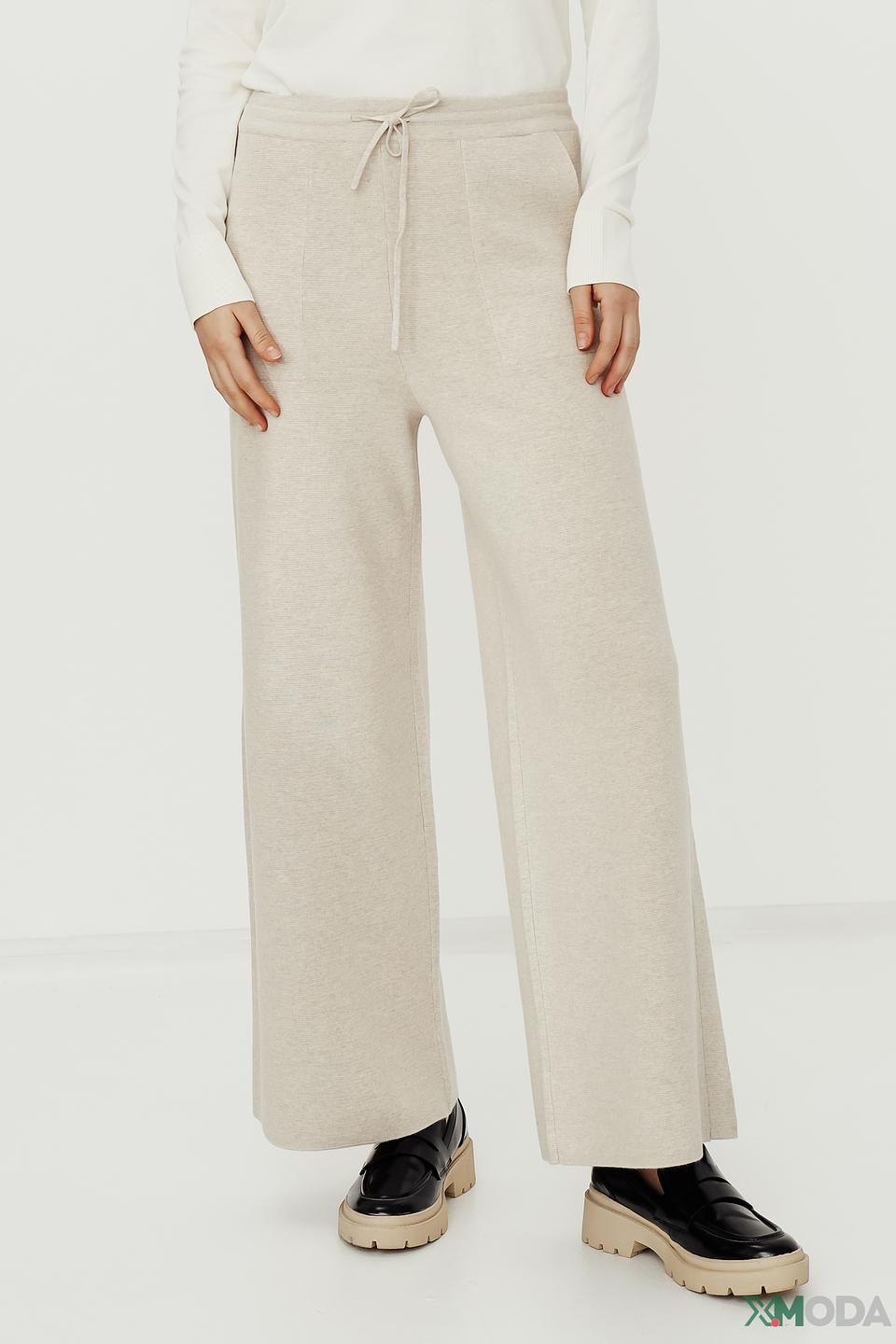 Брюки трикотажные Oui бежевые